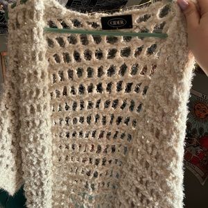 Long Crochet glittery cardigan